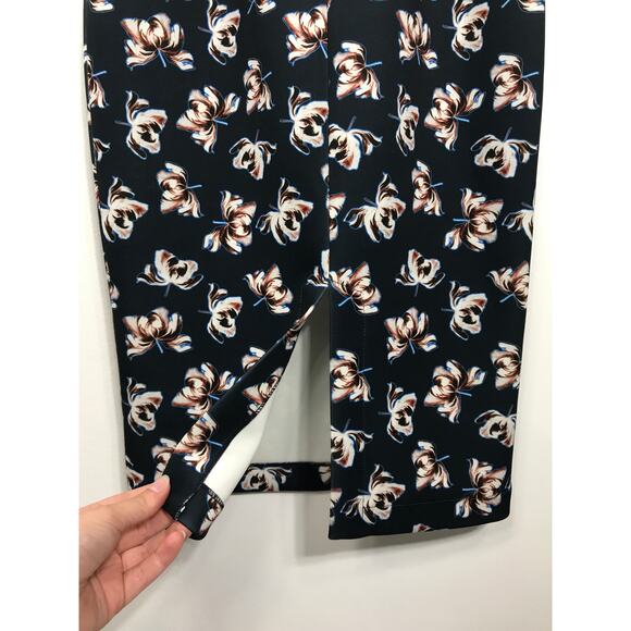 Yigal Azrouel Scuba Knit Floral Midi Dress Grommets Flattering Women's 2 - Picture 11 of 14